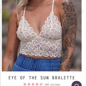 Three Bird Nest size small ivory lace bralette
